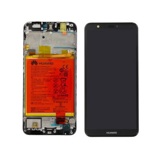 TOUCH+DISPLAY+FRAME WITH BATTERY HUAWEI P SMART 2017 BLACK (SERVICE PACK 02351SVJ/02351SVK)